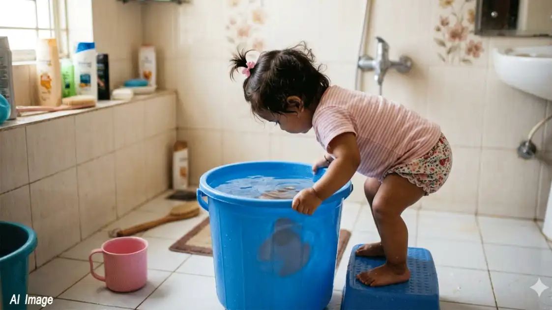 खेळता-खेळता बाथरूममध्ये गेली, बादलीत पडून १ वर्षाच्या चिमुकलीचा बुडून मृत्यू